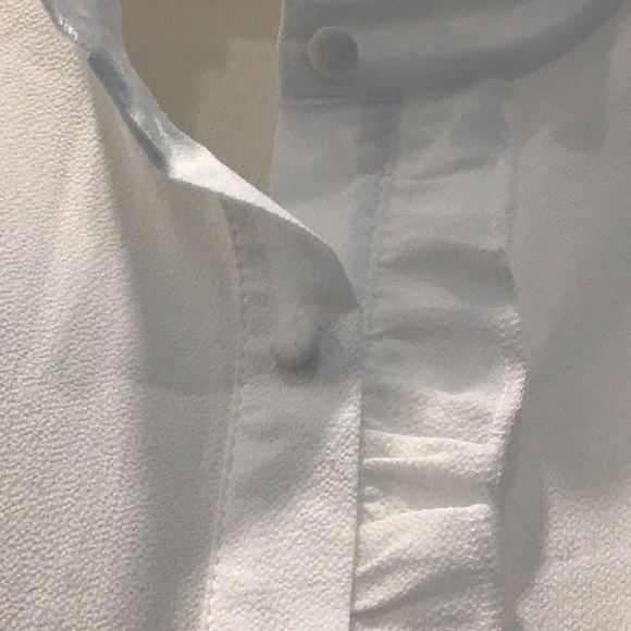 White Ruffled Button-Up Blouse - Picture 3 of 3
